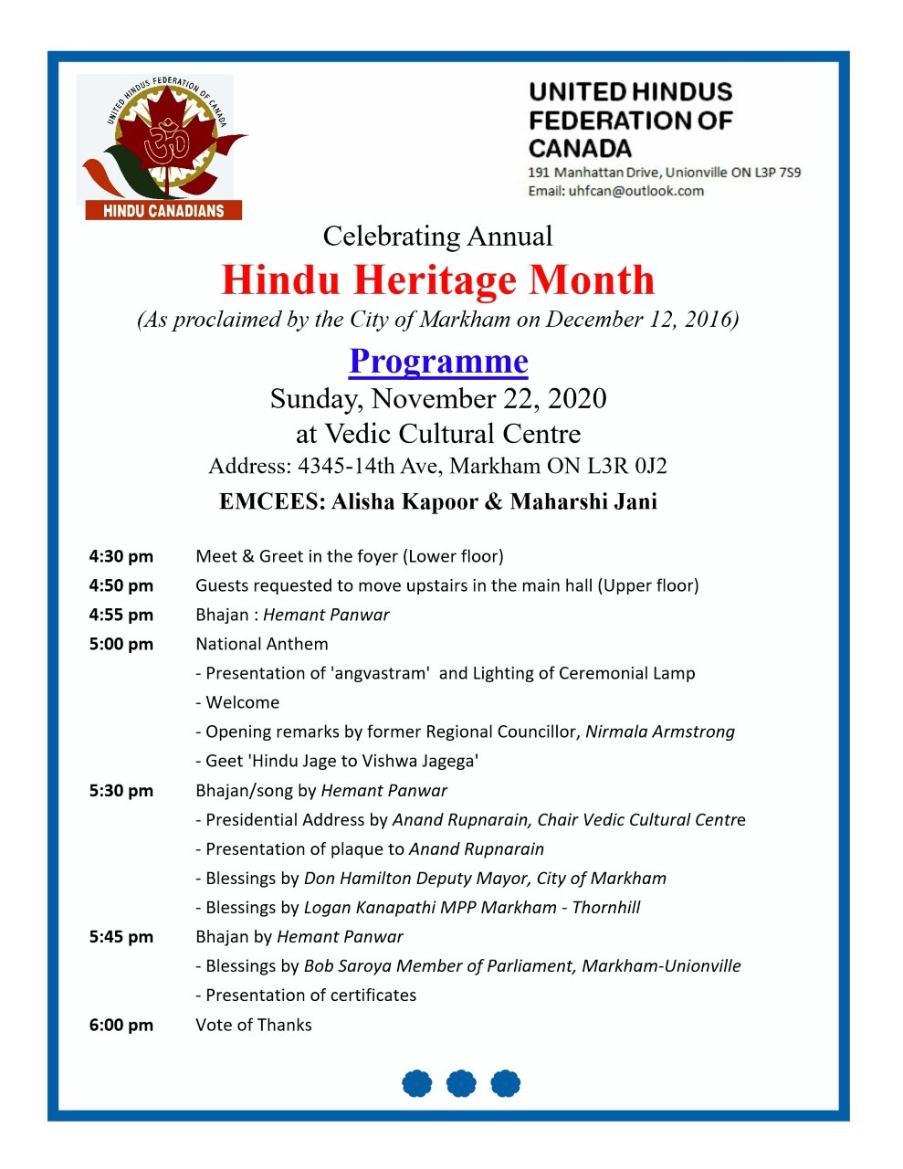 Hindu Heritage Month Canada